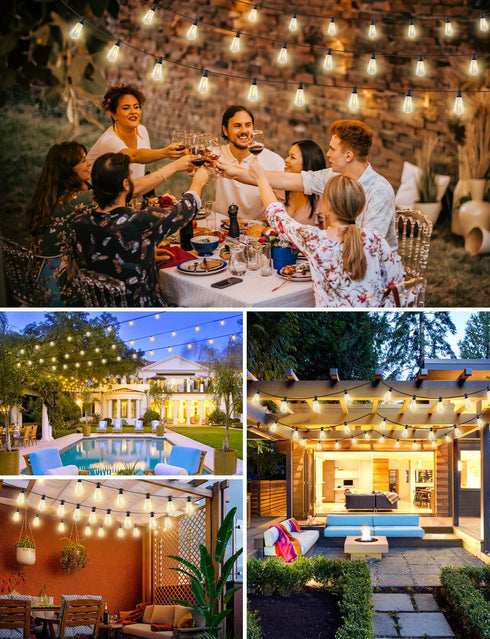 60FT 19 ST38 Bulbs, 3 2 Dimmable 24V Brightever LED Outdoor String Lights with Remote, Patio Lights Outdoor Waterproof