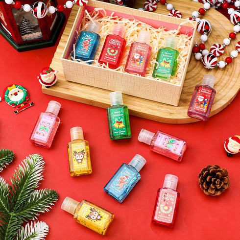 24 Packs 1fl oz Frienda Mini Hand Sanitizer Bulk Christmas Hand Sanitizer Travel Size Baby Shower Xmas Party Favors