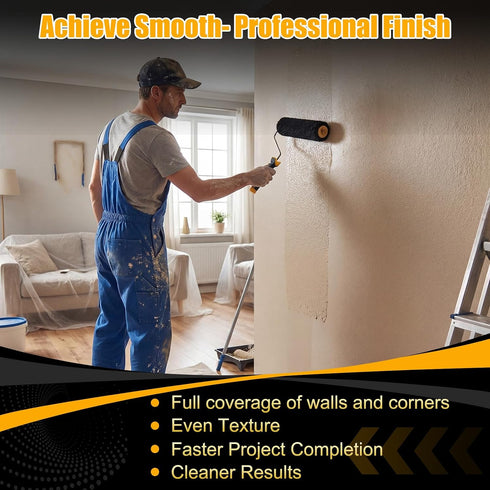 9 Inch 1 1 1 Chumia Drywall Roller Kit with Corner Roller - Standard Frame + Corner Frame, Each with Replacement Cover