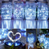 ZNYCYE Solar Mason Jar Lights - 6 Pack 30 LED Waterproof Fairy Firefly Jar Lids String Lights for Outdoor Decoration