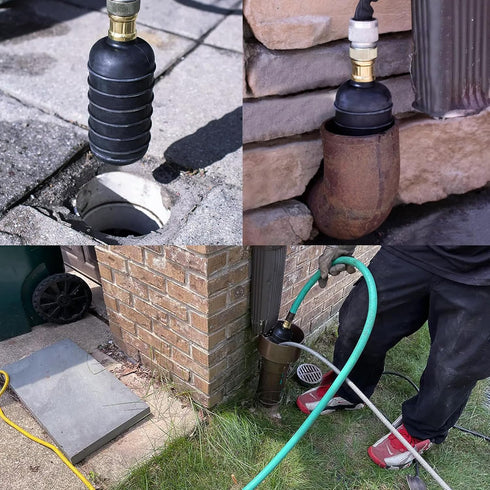 Drain Cleaning Bladder, Unclogs Main Drain & Sewer Line, Water-Powered Cleaner for 4 to 6 Inch Drain Pipes
