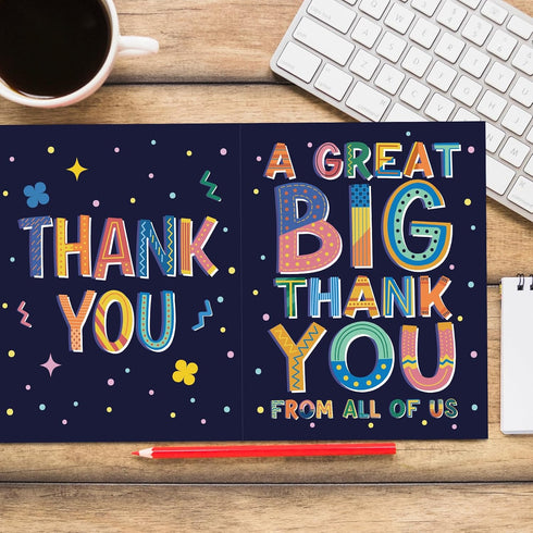 Qiliji Large Thank You Card from Team Group, Jumbo Gratitude Note Cards Gifts from Students, Employee Appreciation