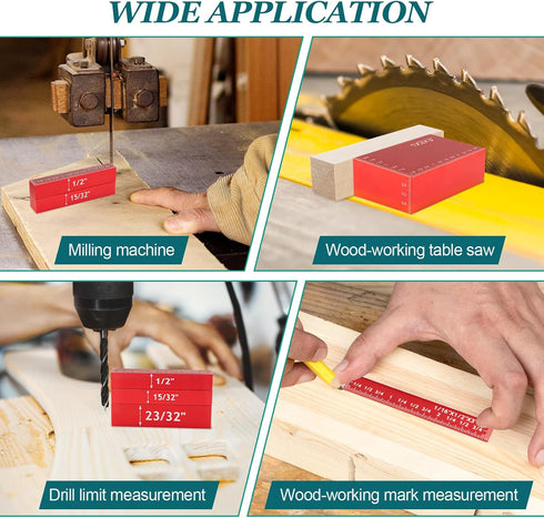 15 Setup Set PCS Blocks for Woodworking, Precision Aluminum Height Gauges for Router and Table Saw, Up Blocks