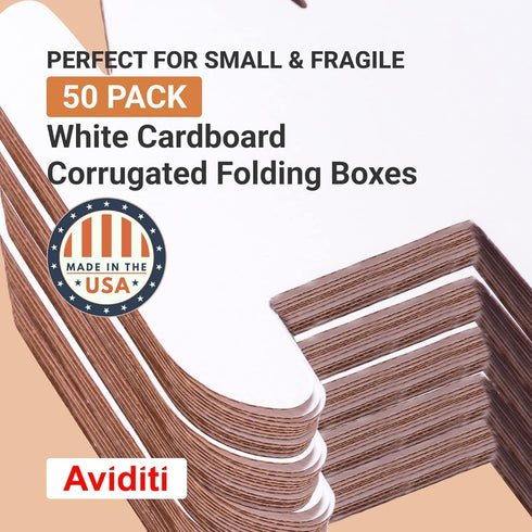 AVIDITI 7x4x4 Small Shipping Boxes (50-Pack) Heavy Duty Corrugated Cardboard for Packing & Storage
