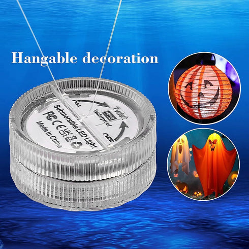 HL Submersible LED Light, Purple Small Battery Powered Light for Wedding Home Vase Festival Decoration (12pcs)