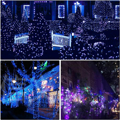 300 8 108Ft Decor(300Led-Blue) ILLUMINEW LED Blue Outdoor Indoor String Lights, Safety Plug in Modes Twinkle