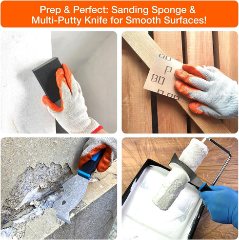 31 9" 4" King Origin Pcs Paint Roller Kit, & Paint Roller Extension Pole, Paint Brushes, Paint Tray & Liners | Paint
