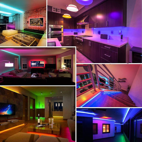 130ft (2 65ft) Keepsmile Led Strip Lights Rolls of Bluetooth Smart App Control RGB Led Light Strip with Remote,Music