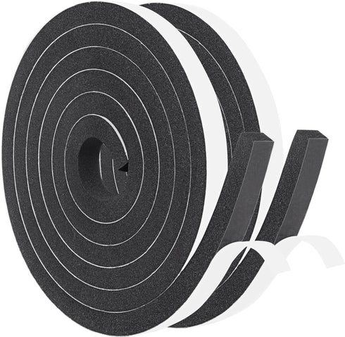 Yotache Foam Seal Tape, 1/2" x 3/8", Self Adhesive Weather Stripping Insulation Foam, 2 Rolls x 6.5 Feet