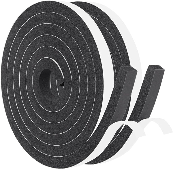 Yotache Foam Seal Tape, 1/2" x 3/8", Self Adhesive Weather Stripping Insulation Foam, 2 Rolls x 6.5 Feet