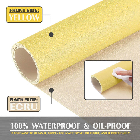K KNODEL Large Desk Mat, Office Desk Pad, Computer & Laptop Mat, Desk Protector & Writing Pad (35.4"x17", Yellow)