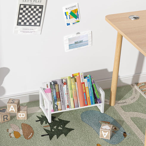 ELITEROO Mini Bookshelf for Desk, Desktop Bookcase, Single Cookbook Shelf, Tabletop Book Storage Rack, Tiny Book