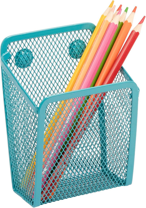 Magnetic Pencil Holder - Mesh Stainless Steel Pen Basket for Whiteboard, Kitchen, Home, or Office
