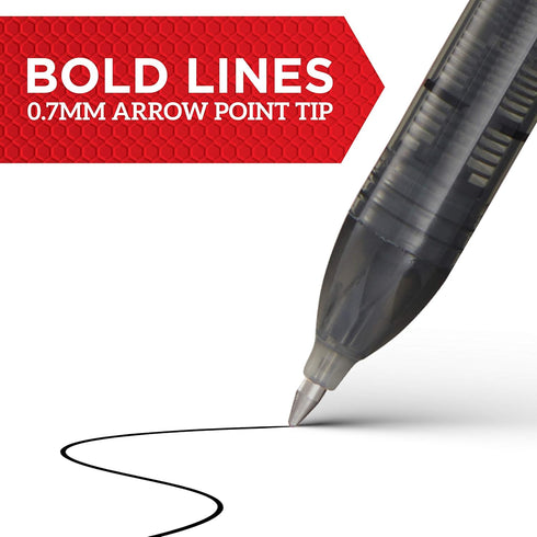 SHARPIE Rollerball Pen, Arrow Point (0.7mm) for Bold Lines, Blue Ink, 12 Count