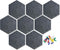 Felt Hexagon Bulletin Board Pack of 8 with 20 Push Pins, Notice Boards for Home Office Kitchen, Felt Wall Tiles