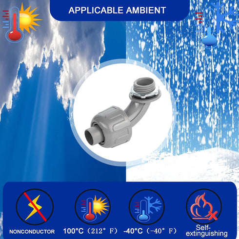 Yariwiz 1/2 Plastic Liquid Tight Conduit 90 Degree Elbow (20 Pack)