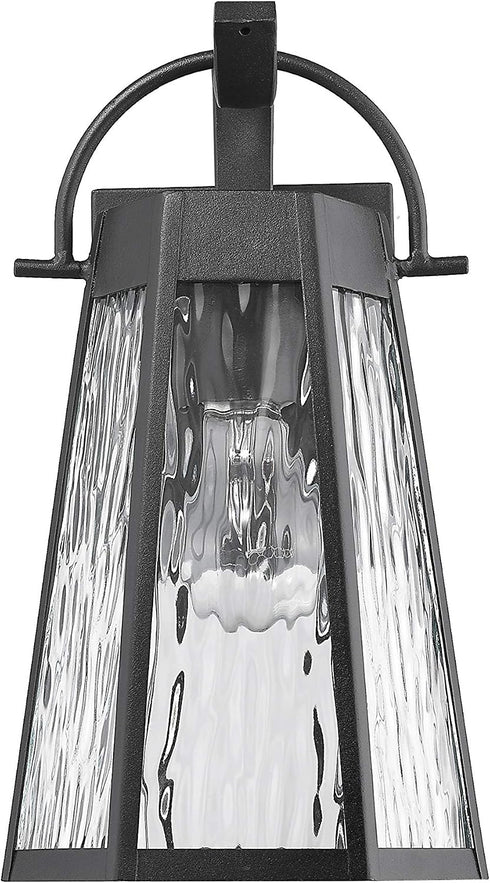 1 12" Industrial Light Textured Black Outdoor Wall Sconce Tall
