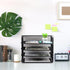EASEPRES 4 Tier Stackable Desktop Document Letter Tray Organizer, The Mesh Collection, Black