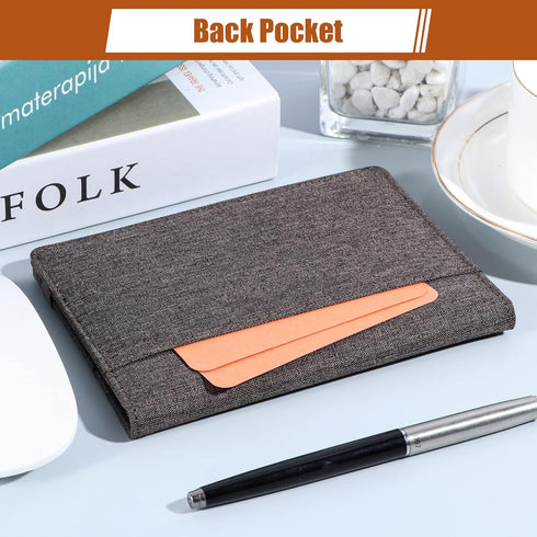 Journal Cover for Field Notes - Waterproof Fabric Organizer with Pen Loop, Business Card Holder for Moleskine Cahier's