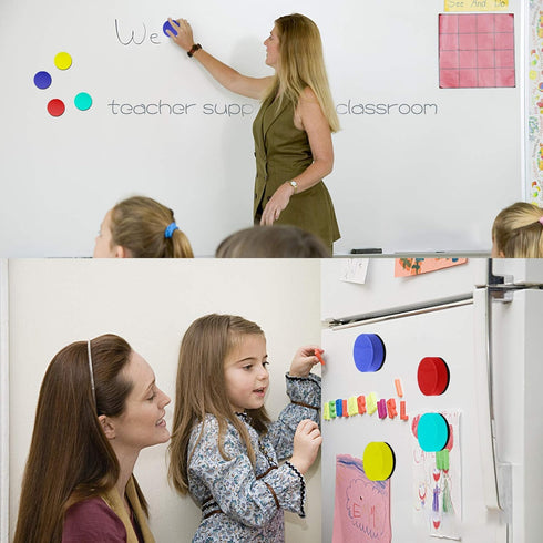 Mini Dry Erase Erasers, IHPUKIDI 48 Pack Magnetic Whiteboard Dry Erasers, Chalkboard Cleaner Wiper for Kids, Classroom
