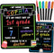First Day of School Sign Board with Liquid Chalk Markers, 14”x11” Double-Sided & Reusable Back to School Board