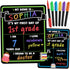 First Day of School Sign Board with Liquid Chalk Markers, 14”x11” Double-Sided & Reusable Back to School Board