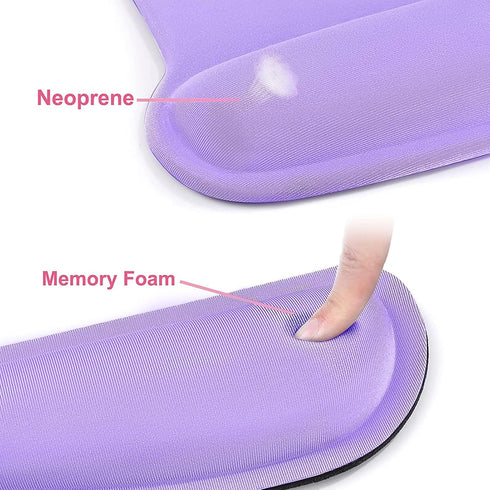 MOSISO Wrist Rest Support for Mouse Pad & Keyboard Set, Ergonomic Non-Slip Base Cushion with Neoprene Cloth & Raised