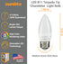 B11 Bulb 4.5 (40w 300 (E26) Dimmable, 2700K 6 Pack, 6 Sunlite LED Torpedo Tip Chandelier Light Watts Equivalent)