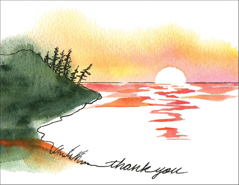 Peaks Publishing Inc Beginnings and Endings Premium Thank You Cards Note Cards - Set of