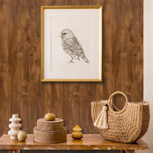 practicalWs Wood Contact Paper, 17.7in x 118.1in Brown Peel and Stick Wallpaper for Countertops and Cabinets