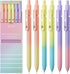 Mr. Pen Retractable Gel Pens, 6 Pack, Black Gel Pens, Gradient Color Barrels, Fine Point 0.5mm, Cute Aesthetic Pens