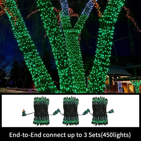 Decorations,300Lights 63.8ft(2pk 150L) LAMPHOME St. Patrick's Day Mini String Lights,Green st Patricks Day Tree