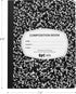 EPI Wide Ruled Black Marble Composition Notebook, 100 Sheets, 3-Pack