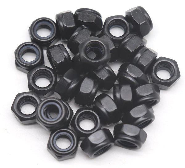 binifiMux 30Pcs M6-1.0mm Black Zinc Plated Nylon Lock Nuts, Self Clinching
