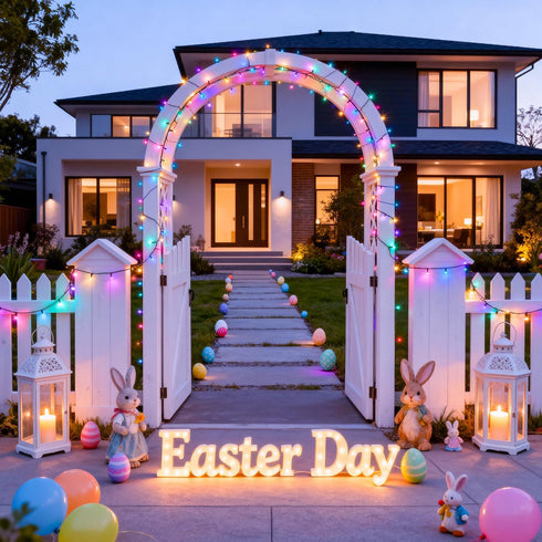 4 Pack 50 16.5ft Easter Lights Battery Operated, LEDs Pastel String Lights Indoor Outdoor Waterproof, Green Wire