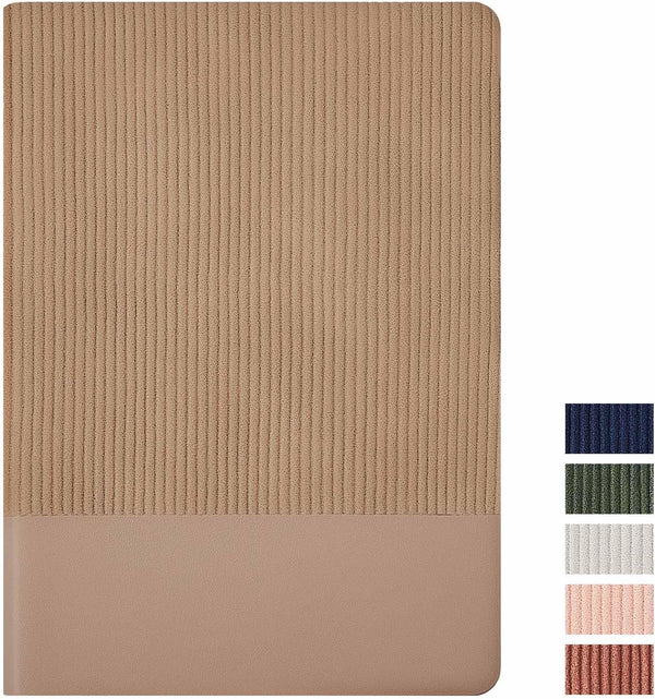 Lined Journal Notebook for Women Men, 216 Pages A5 Leather Cover Aesthetic Journal, 100 GSM Thick Paper, Khaki