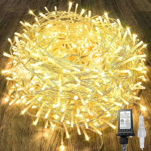 240LED 88Ft Connectable String Lights Indoor Outdoor Clear Wire | Warm White