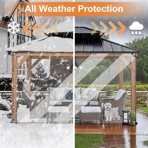 8 16 Grommets, x Clear Tarp, Clear Vinyl Tarp with Heavy Duty Waterproof Transparent Plastic Tarpaulin Cover for Patio