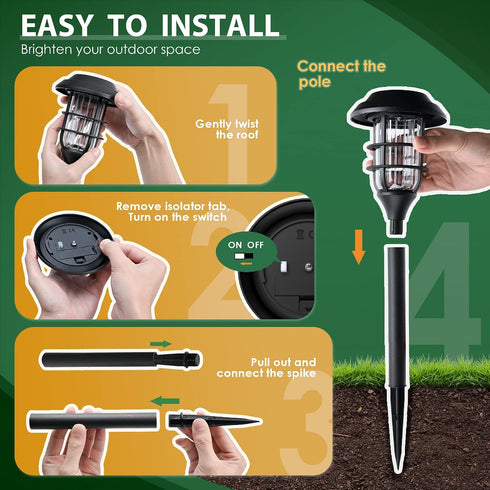 8 Pack(Cold SOLPEX Solar Lights for Outside, Solar Outdoor Pathway Garden Lights Waterproof, Solar Powered Landscape