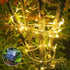 2 Pack 33ft 100 8 QITONG Warm White Solar Rope Lights, Each LED String Light Outdoor, Modes Fairy Lights in Clear Thin