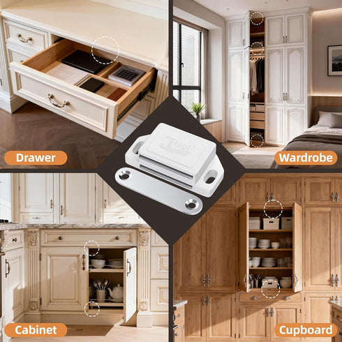 12 Pack Closet 30LB) Cabinet Magnetic Door Catch Jiayi Plastic Cabinets Door Magnets for Small Furniture Closure