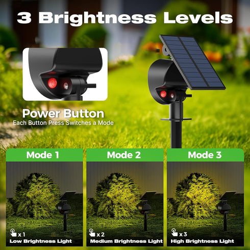 4 Pack 53 3 nipify Solar Lights Outdoor Waterproof, LED Solar Spot Lights with Modes Landscape Spotlights for Outside