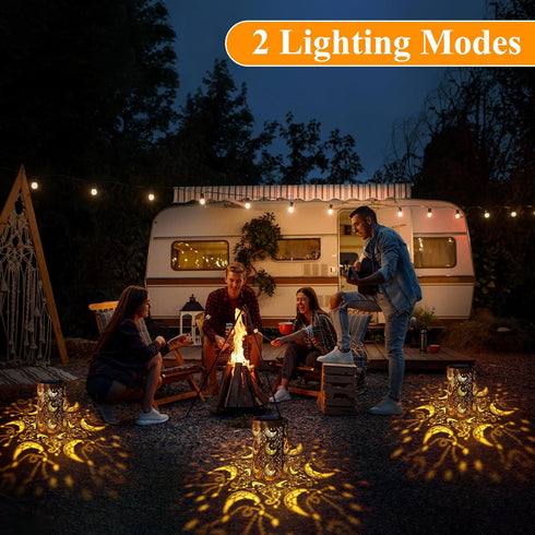 Toodour Solar Lantern Outdoor, Hanging Solar Outdoor Lights Garden Decor, Waterproof Hollow Out Retro Metal Moon