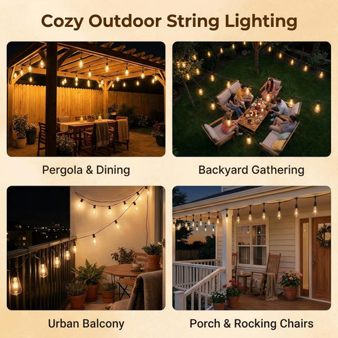 10 Pack ST40 Bulbs 7W E17 Bulbs Replacement for Outdoor String Lights, Intermediate Base Clear Incandescent Edison