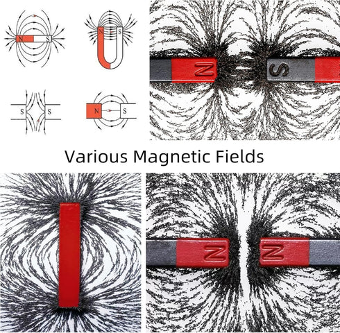 (13 1 Pack AOMAG Magnetic Sand Iron Filings Magnetic Power for Magnet Education and School Projects, Storage Ounces)
