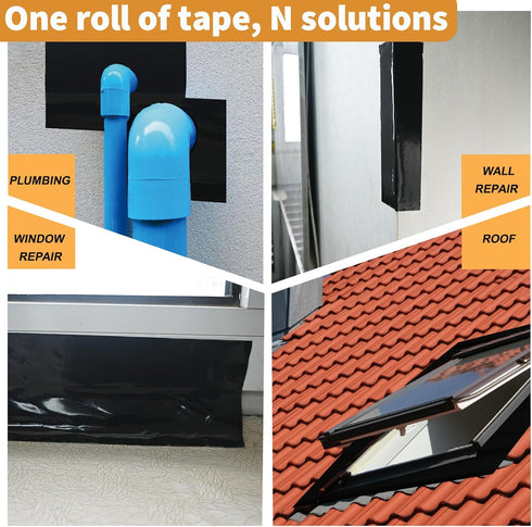JKLESA 3.75 30 Flashing Tape for Windows and Doors, in x ft Roll, Acrylic Adhesive, Black Self-Adhesive Flashing Tape