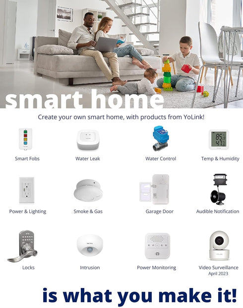 YoLink Hub, 1/4 Mile Super Long Range Smart Hub, LoRa Enabled Smart Home Automation Bridge for Home Security Monitoring