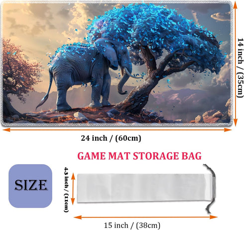 VSHSEEOM 24 14 inch MTG Playmat, Smooth Surface Game Play Pad MTG TCG x with Storage Bag, Non-Slip Mouse Pad Card