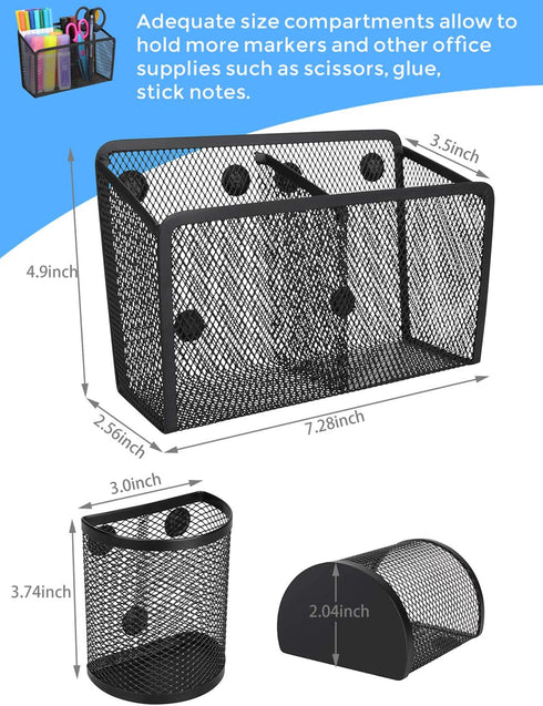Magnetic Pencil Holder, Metal Strong Magnet Pen Cup for Whiteboard, Refrigerator, Locker Accessories, Classroom Supplies