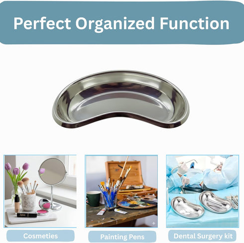 BOSKY 6" inch 12 oz 3-Pack Stainless Steel Small Kidney Tray Basin Emesis Bowl Surgical Utility Reusable Dish